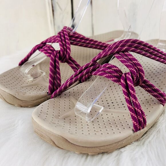 Skechers Reggae Raspberry Pink Rope Slip on Outdoor Water Sandals Womens Size 9 - Picture 2 of 6